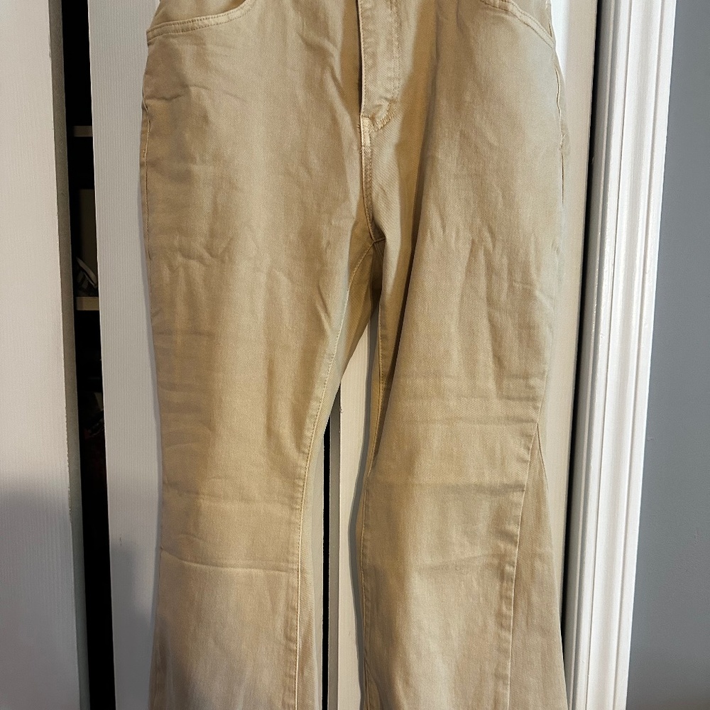 Raw hem flare pant